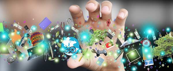 sparkly picture of an open hand representing Innovation